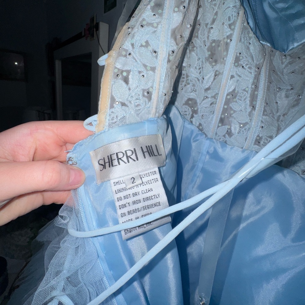 Sherri Hill Light Blue Prom Dress - Picture 10 of 11